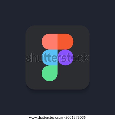 Colorful App Logo on Dark Background. The concept for UI tool app. Vector illustration