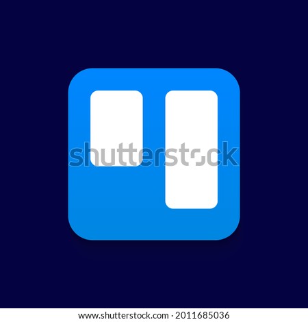 Planning, Effective Work, Project Management App Logo. Isolated Icon Concept. White rectangles on blue Background. Vector illustration