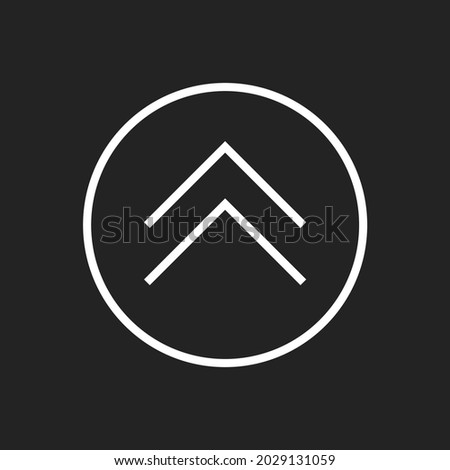 Two Chevron Up White Arrows Icon. Minimalistic UI for Social Media. Vector illustration