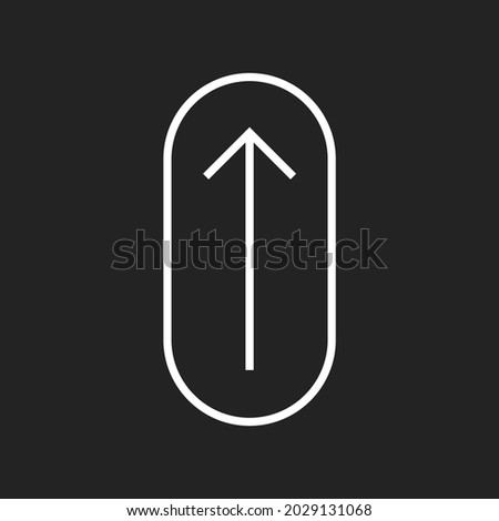 Vertical Upward Arrow to Swipe up. Minimalistic Isolated Icon For Social Media. Vector illustration