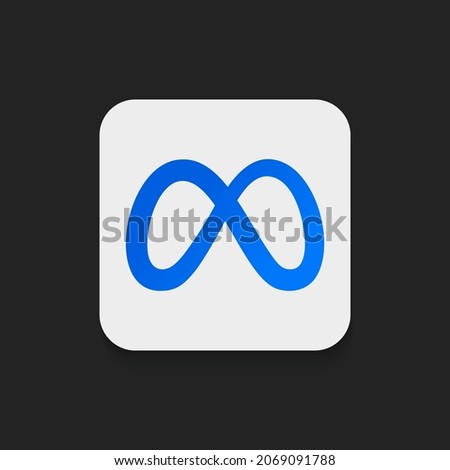 Meta Logo. Meta from Facebook. App Logo Concept. Blue Infinity Symbol. Vector illustration