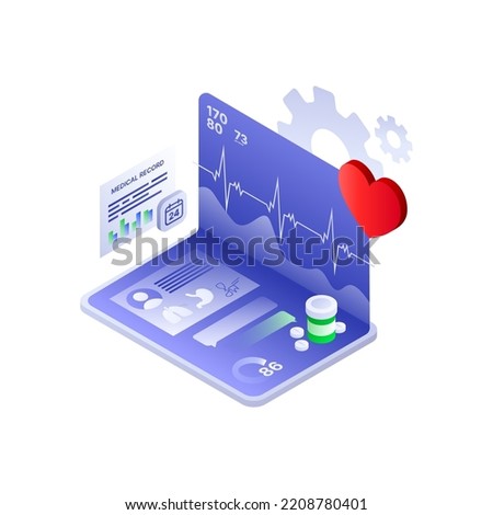 Development in HealthCare Illustration. Patient Medical Record. White Template. Vector illustration