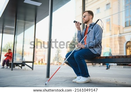 Similar – Image, Stock Photo Blind Moment Man