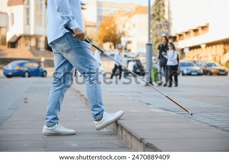 Similar – Image, Stock Photo Blind Moment Man