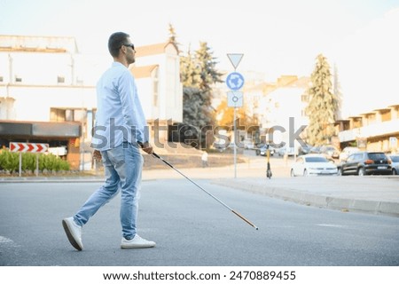 Similar – Image, Stock Photo Blind Moment Man