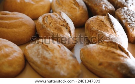 Similar – Image, Stock Photo Freshly baked bread on table