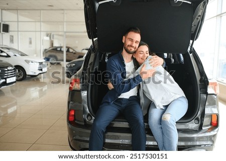 Similar – Image, Stock Photo Happy young female salon worker looking at camera