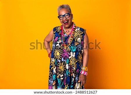 Similar – Image, Stock Photo Positive African American woman on couch at home