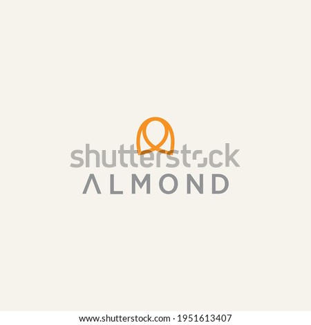 Almond nut logo vector design
