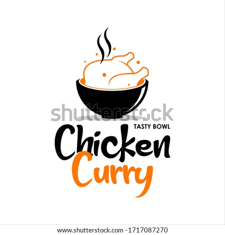 Chicken Curry Logo Indian Food Vector, Graphic Culinary Icon Template idea