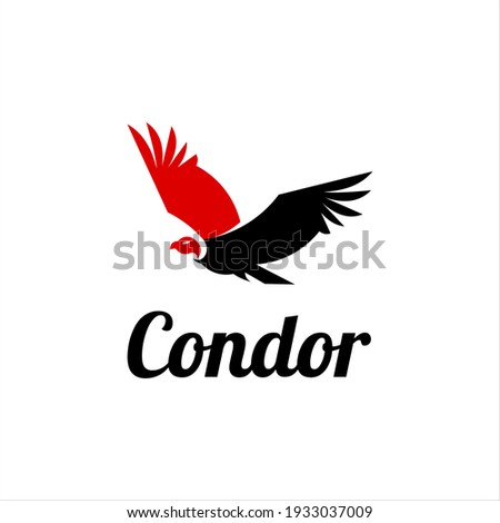 Condor Logo Design Flying Animal Vector, Bird Icon Illustration Wildlife Graphic Idea 