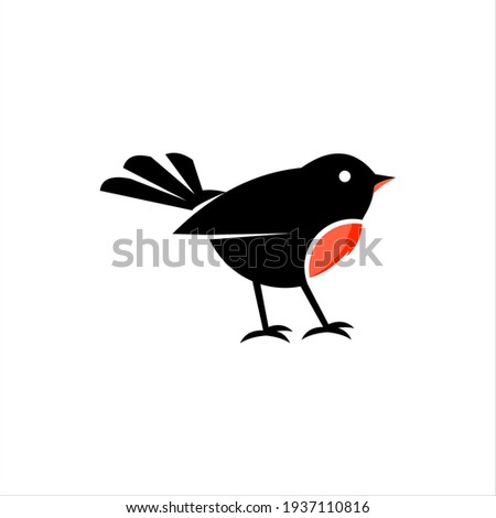 Robin Bird Logo Design Cute Animal, Doodle Vector Art and Nature Graphic Element Template and Ideas