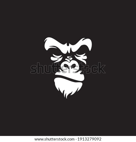 angry gorilla head logo template vector. 
Monkey face logo template vector. Ape logo template