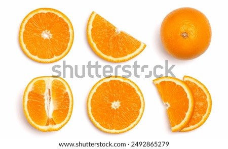 Similar – Image, Stock Photo Isolated orange half with a real shadow on blue background. Flying orange on blue.