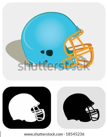 Vector image (color and icon/symbol) of a modern American football helmet.