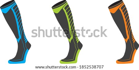 editable vector illustration of a modern running compression socks design concept .