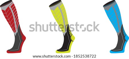 editable vector illustration of a modern running compression socks design concept .