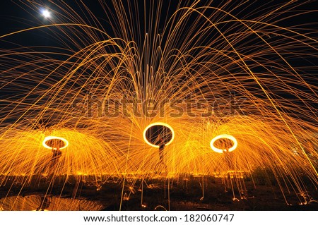 The Fire Show under the moon