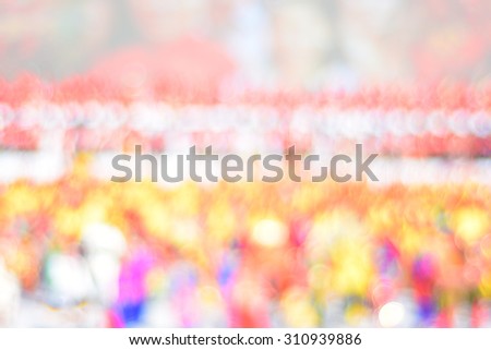 Blur image of Malaysia Independence Day celebration rehearsal.