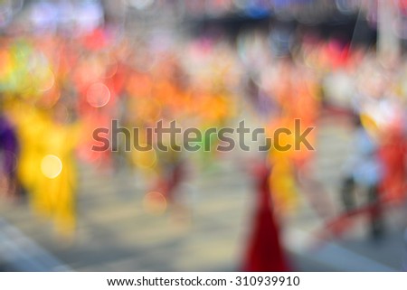 Blur image of Malaysia Independence Day celebration rehearsal.