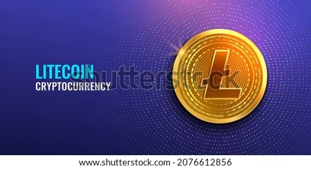 Litecoin cryptocurrency background, Digital money exchange of Blockchain technology, Cryptocurrency mining and financial Vector illustration.