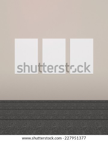 Blank poster on color wall/Gallery wall