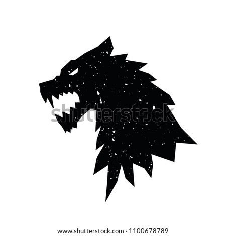 wolf logo black. Vector heraldic symbol. Wolf head. illustrations. 