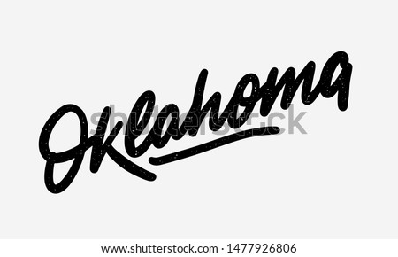 Oklahoma hand written city name.Modern Calligraphy Hand Lettering for Printing,background ,logo, for posters, invitations, cards, etc. Typography vector.
