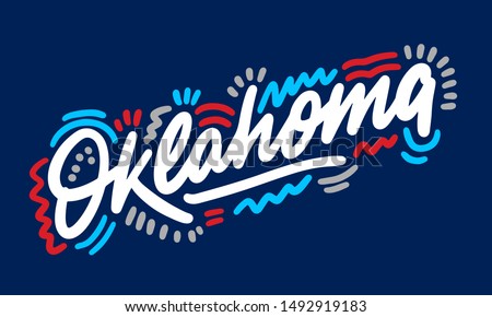 Oklahoma hand written city name.Modern Calligraphy Hand Lettering for Printing,background ,logo, for posters, invitations, cards, etc. Typography vector.
