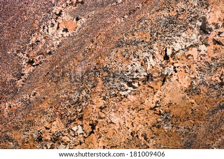 Granite Slab Color Detail Granite section of stone copper colors cut slab with its fine detailed textures