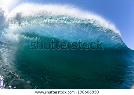 Ocean Blue Waves Swim Water Ocean sea blue waves swim closeup vertical crashing hollow tubing water power on shallow beach reefs sandbars