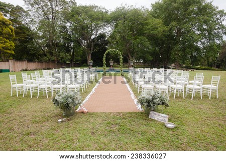 Wedding Decor Home Wedding Decor Home Wedding decor chairs ceremony lawn pool landscape with guests lunch dinner table settings on porch veranda of mansion home.