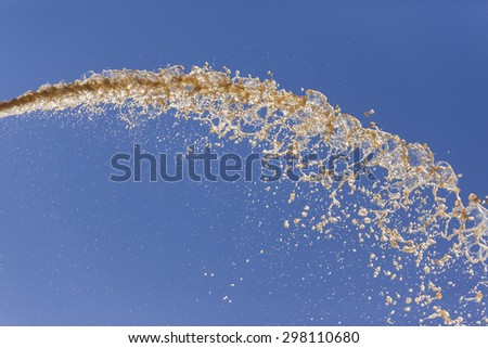 Water Falling Blue Sky
River Water pressure pumped volumes sprayed falling across blue sky abstract concept background