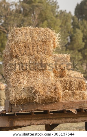 Farm Cattle Grass Bales\
Farming grass bales of cattle feed on trailer