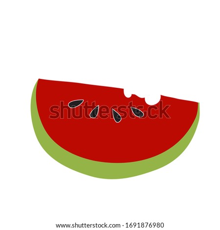 Watermelon cut into pieces, put on a white background.