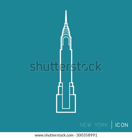 Minimalistic vector icon, The Chrysler Building, New York