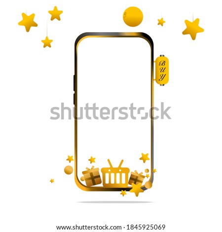 Shopping Online on website or Gold Mobile
Vector Concept Digital marketing. have full moon and Stra Stock foto © 