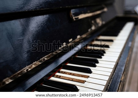 Similar – Image, Stock Photo abandoned old piano in a green field