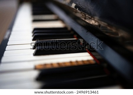 Similar – Image, Stock Photo abandoned old piano in a green field