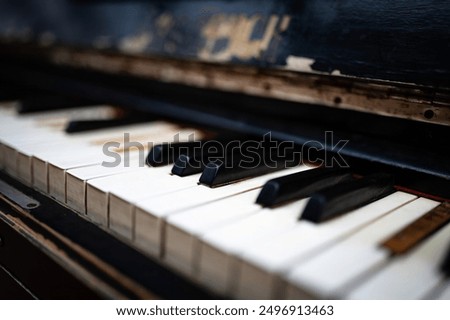 Similar – Image, Stock Photo abandoned old piano in a green field