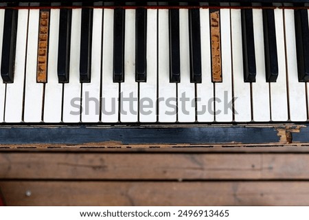 Similar – Image, Stock Photo abandoned old piano in a green field