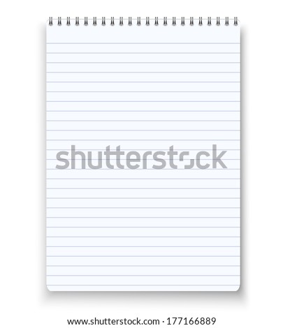 Realistic blank spiral notebook notepad isolated white vector