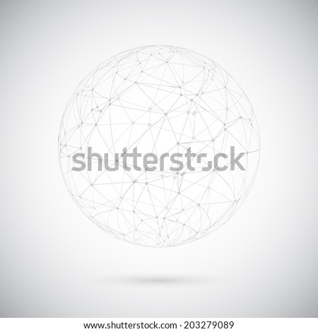Illustration of Global Network Lines with Dots Connection Vector Background
