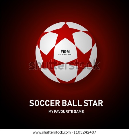 Stars Football Soccer ball Red Background