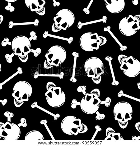 Funny Skulls Seamless Background Stock Vector 90559057 : Shutterstock