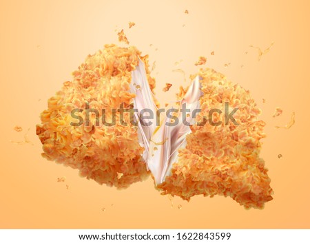 Delicious crispy fired chicken in 3d illustration