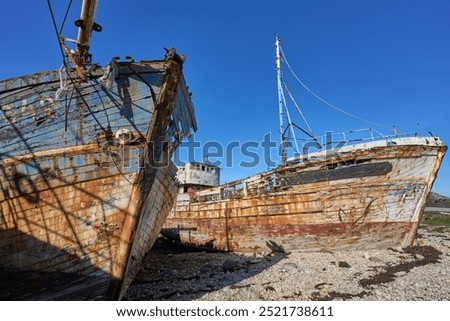 Similar – Image, Stock Photo Ship cemetery in camaret sur mer.