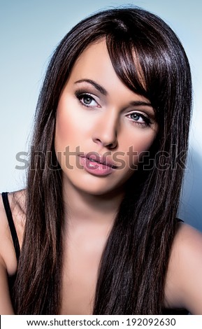 Young woman with beautiful healthy face