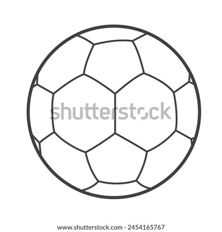 Linear icon of a handball. Vector-style illustration in black and white.