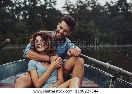 Similar – Image, Stock Photo Playful people in lake in summer